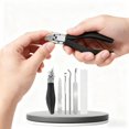 thumbnail image 1 of 6-Piece Ingrown Toenail Clipper Set, Stainless Steel Beak Nail Clippers with Cuticle Pusher and Nail File for Thick Nails,Black, 1 of 8