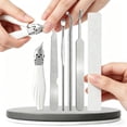 thumbnail image 1 of 6-Piece Ingrown Toenail Clipper Set, Stainless Steel Beak Nail Clippers with Cuticle Pusher and Nail File for Thick Nails,White, 1 of 8