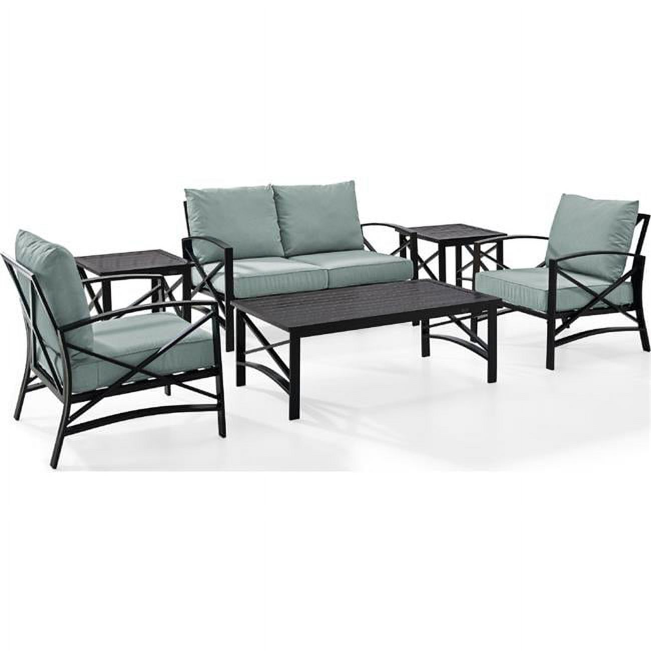 6 Piece Kaplan Outdoor Seating Set with Mist Cushion - Loveseat, Two ...