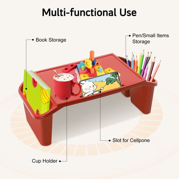 6-Piece Kids Lap Desk Set with Storage, Lightweight & Sturdy Portable Play Tray, 15kg Capacity