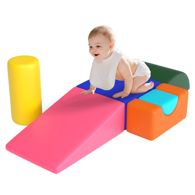 6Piece Kids Soft Play Corner Climbers Foam Play Set Indoor Climbers