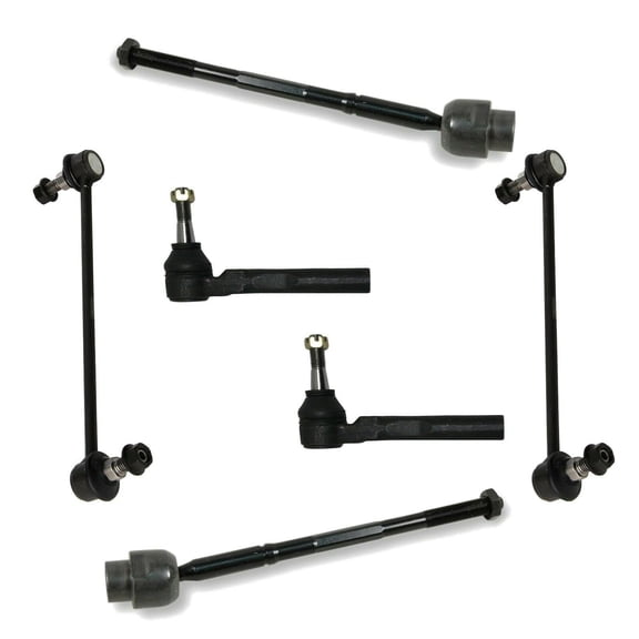 6 Piece Kit Front Inner and Outer Tie Rod Ends Front Sway Bar End Links Fits select: 2004-2011 CHEVROLET MALIBU, 2005-2010 PONTIAC G6