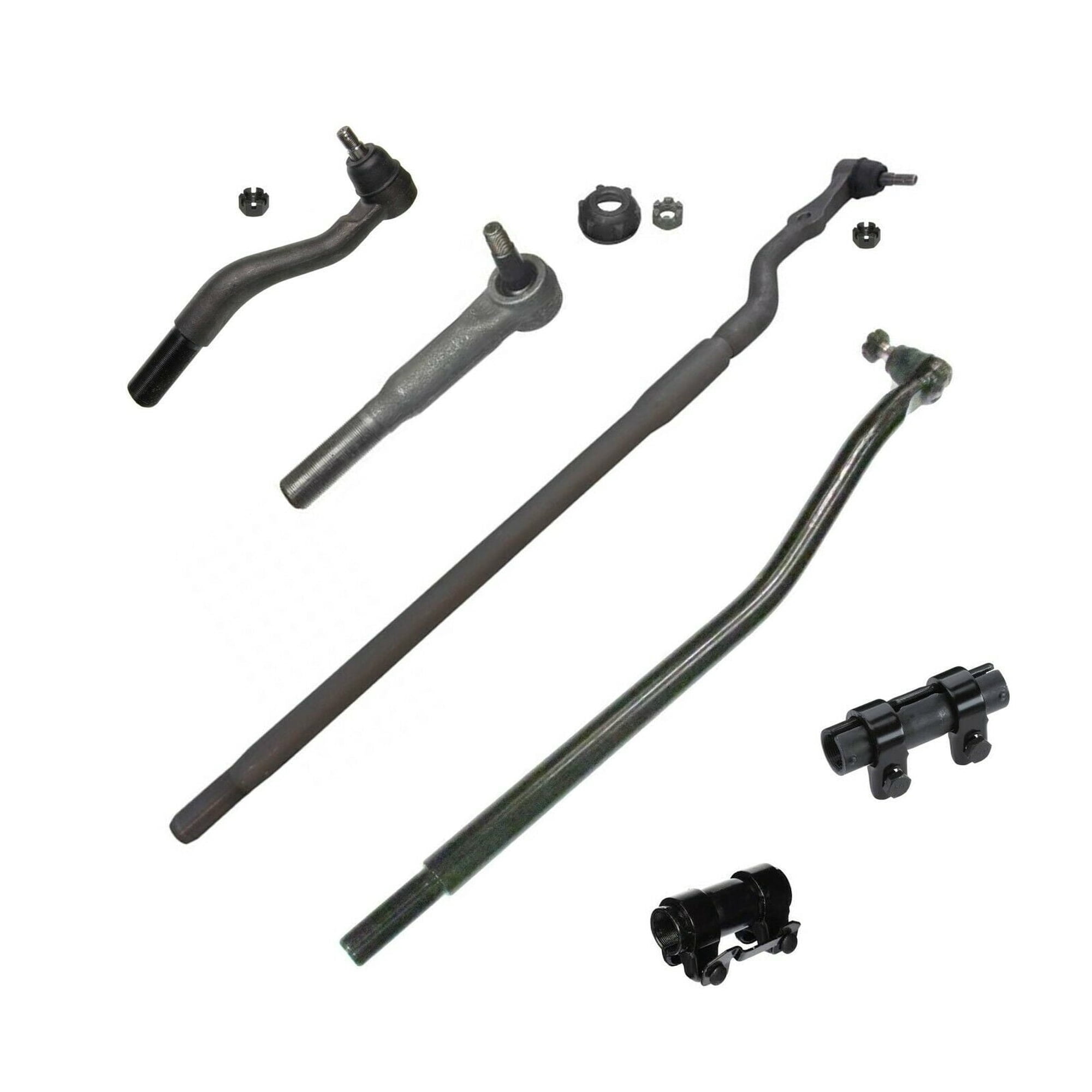 ocpty - new 6-piece fit for only for 4wd 2000-2005 for ford excursion for f-250 for f-350 super duty-2 front outer 1 inner tie rod end 1 outer tie rod end at pitman arm 2 adjusting sleeve