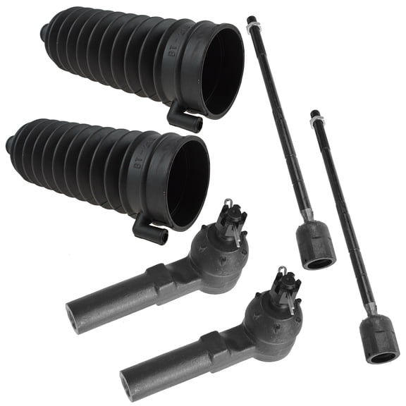 6 Piece Kit Inner outer Tie Rod End & Rack Boot LH RH for 95-03 Windstar Fits select: 1995-2003 FORD WINDSTAR