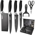 thumbnail image 1 of 6 Piece Kitchen Knife Set, Anti Rust Coating Stainless Steel Chef Knife Set, Knives Set For Kitchen With Scissors And Elegant Gift Box, 1 of 6