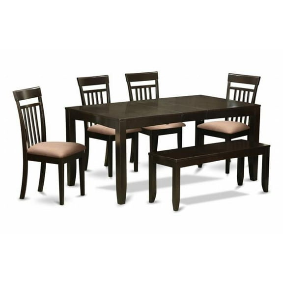 6 Piece Kitchen Table With Bench-Kitchen Tables With Leaf and 4 Kitchen Dining Chairs Plus Bench