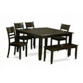 thumbnail image 1 of 6 Piece Kitchen Table With Benchtable With Leaf and 4 Kitchen Chair Plus Bench - Cappuccino, 1 of 1