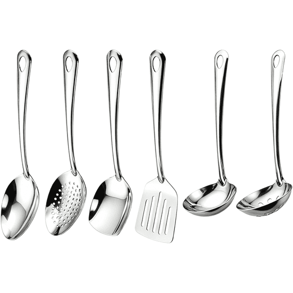 6-Piece Kitchen Utensil Set Stainless Steel Cooking Tools Set Heavy-Duty Kitchen Tool Spatula Set Essential Home Kitchen Gadgets and Accessories