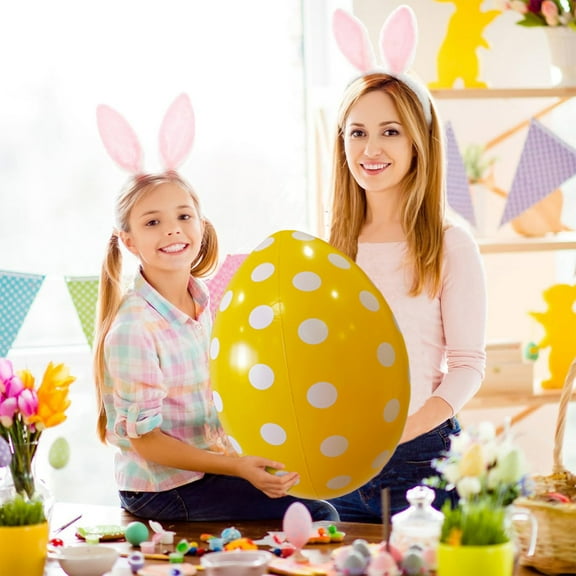 6-Piece Large Inflatable Easter Egg Decorations - 50cm Colorful Outdoor Yard & Garden Party Decor for Kids, Easter Egg Hunt, Holiday Celebration