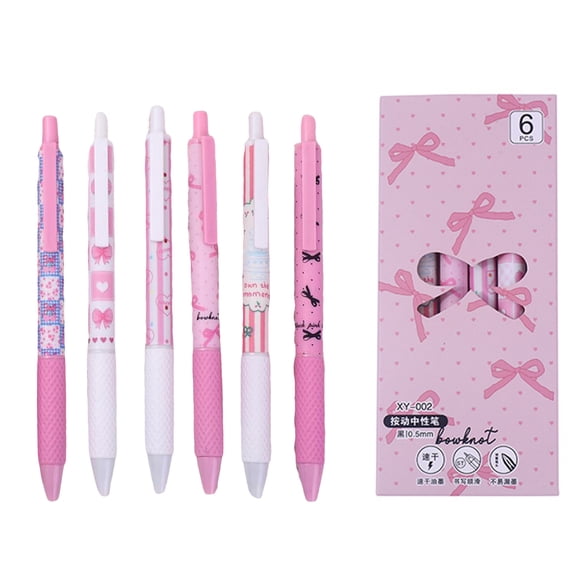 6-Piece Light-Up Gel Pens with Glitter Accent & for Night Studies