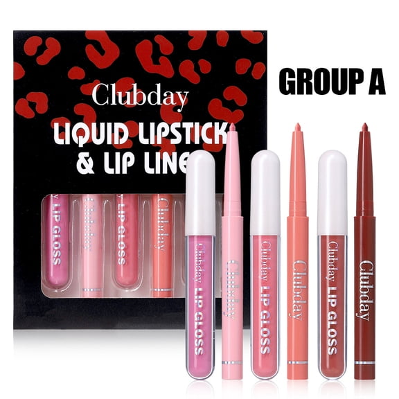 6-Piece Lip Liner Lip Gloss Set – Matte Lip Pencil  Glossy Lip , Long-Lasting Smooth Application Lip Makeup Kit