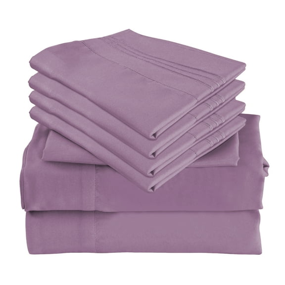 6 Piece Luxury Rayon Made From Bamboo Sheets Set- Full Lavender Sheets, Softer Than Cotton-Up To 16" Deep Pockets-Wrinkle Free-Extremely Soft Bamboo Derived Rayon Sheets- Full,Lavender