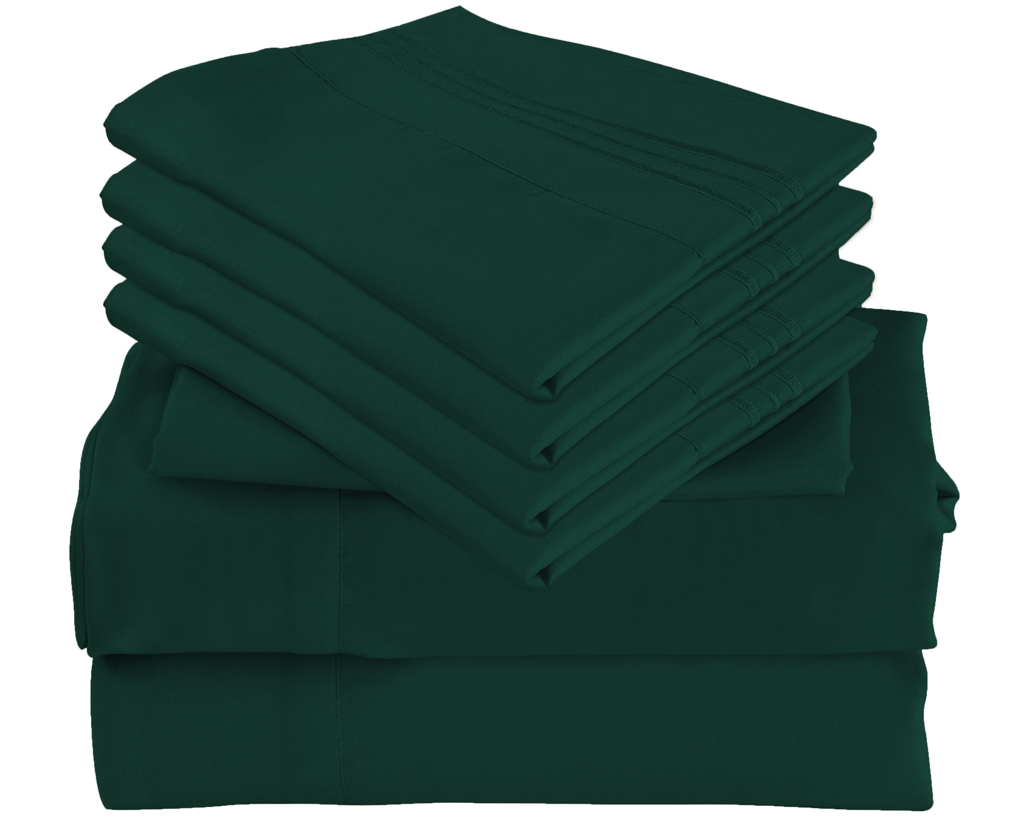 6 Piece Luxury Rayon Made From Bamboo Sheets Set King Emerald Sheets