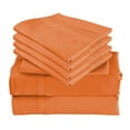 thumbnail image 1 of 6 Piece Luxury Rayon Made From Bamboo Sheets Set- Queen Orange Sheets, Softer Than Cotton-Up To 16" Deep Pockets-Wrinkle Free-Extremely Soft Bamboo Derived Rayon Sheets- Queen,Orange, 1 of 5