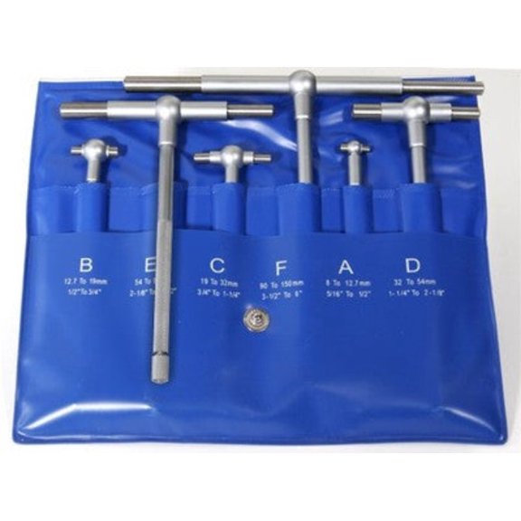 6 Piece Machinist T Bore Telescoping Gauge Tool Set