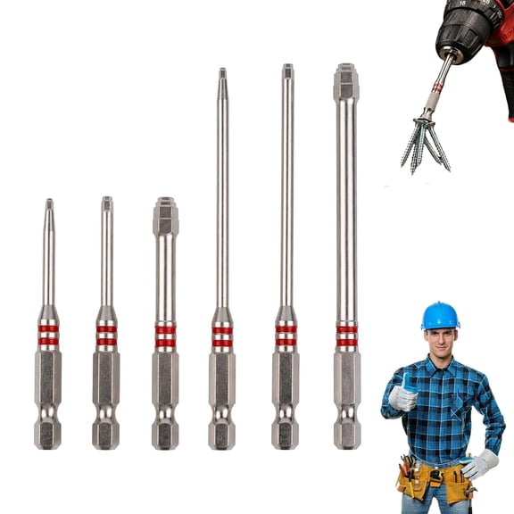 6-Piece Magnetic Hex Shank Bits (1.5-6mm), Pagoda-Shaped Screwdriver Bit Set, Screwdrivers Bit Set Magnetic, Featuring Magnetic Hexagonal Shanks and A Unique Pagoda-Shaped Internal Hex Design (1Set)