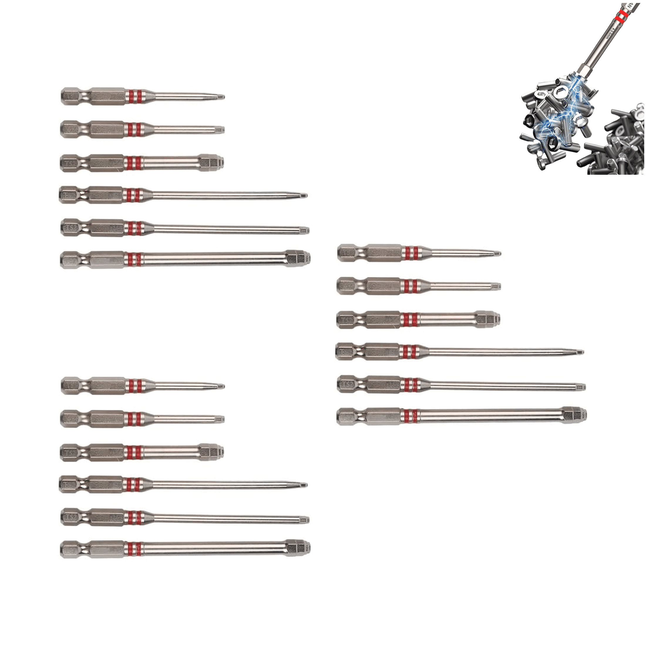 6-Piece Magnetic Hex Shank Nut Driver Bit Set – 1.5-6mm Stepped Hex Key Bits for Electric Drill, Wrench, DIY Repair & Woodworking