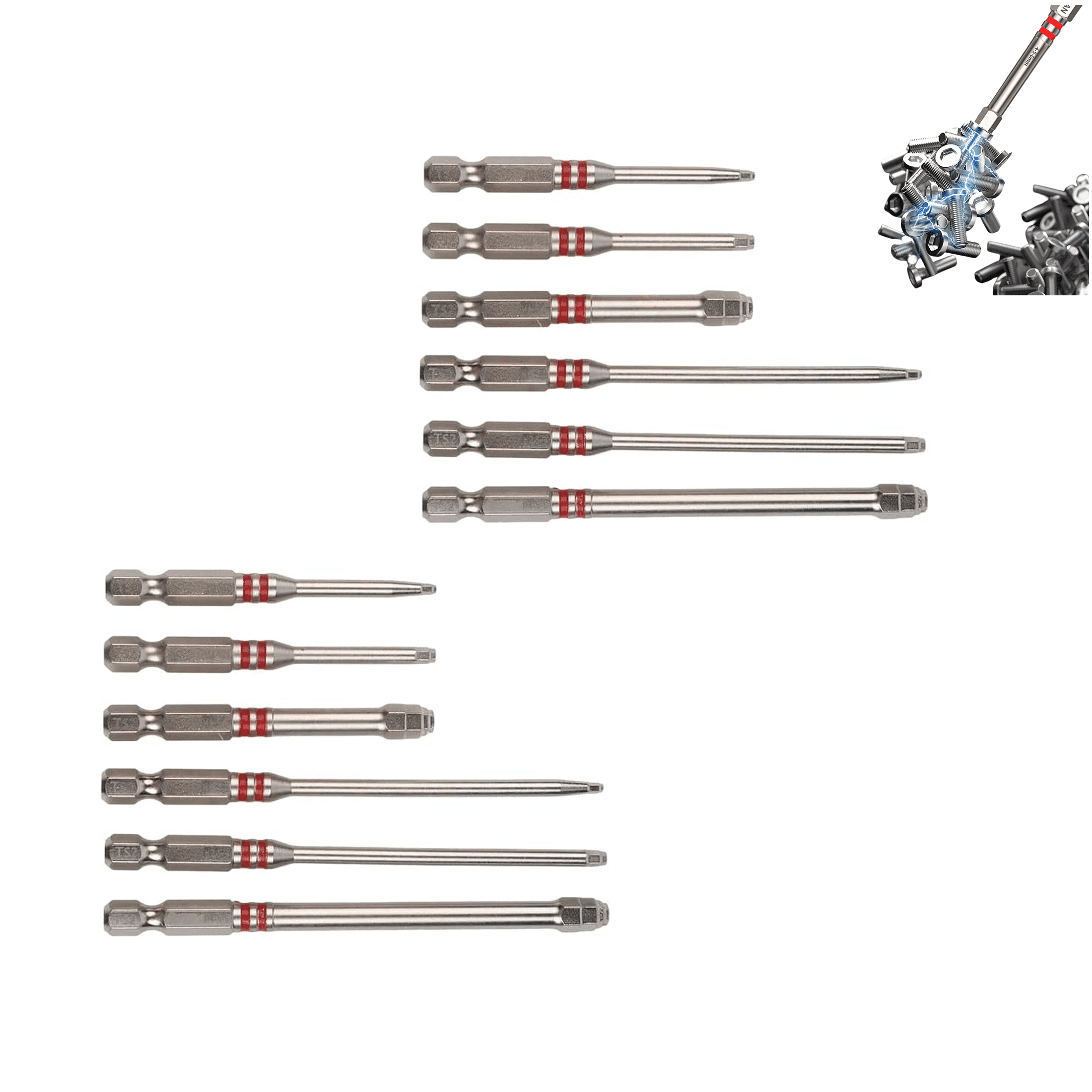 6-Piece Magnetic Hex Shank Nut Driver Bit Set – 1.5-6mm Stepped Hex Key Bits for Electric Drill, Wrench, DIY Repair & Woodworking