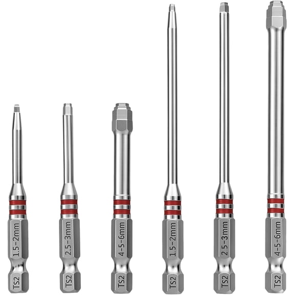 6-Piece Magnetic Hex Shank Screwdriver Bits Set  Pagoda-Shaped Design, High Torque, Wear-Resistant, Compatible with Electric Drills, Screwdrivers & Wrenches for DIY & Professional Use