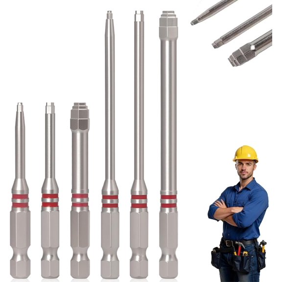 6-Piece Magnetic Hex Shank Screwdriver Bits Set, Pagoda-Shaped Design, High Torque, Wear-Resistant, Screwdrivers Wrenches for DIY Professional Use
