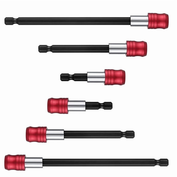 6-Piece Magnetic Hexagonal Extension Rod Set for Electric Drill - 1/4 Inch Self-Locking Connecting Rods