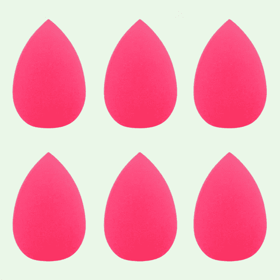 6-Piece Makeup Egg Set, Rose Red Soft Powder Puff Beauty Blender, Foundation Blending Sponge for Face, Concealer and Liquid Cream Application