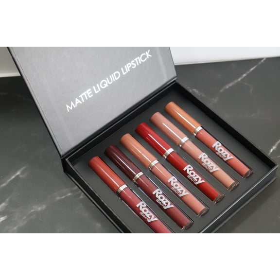 6-Piece Matte Liquid Lipstick Set - Halal, Vegan, Cruelty-Free, Long-Lasting, Highly Pigmented, Smudge-Proof, and Non-Drying Formula - Includes 6 Bold and Beautiful Shades