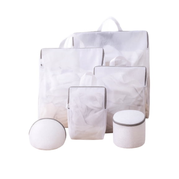 6-Piece Mesh Laundry Bags Set with Zipper and Handle Breathable Washing Machine Bags for Delicate Underwear Clothing Storage Organizer