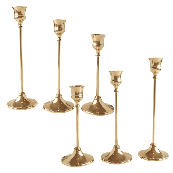 6-Piece Metal Candlestick Set, Elegant Wedding Table Centerpieces, for Wedding Reception Home Party Table Decoration