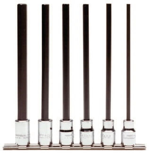 6 Piece Metric Extra-Long Hex Bit Socket Sets, 3/8 in