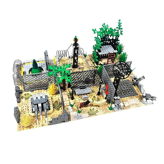 General Jim's Toys & Bricks Desert Military Base Building Blocks, 6-Piece Diorama Set, 399 Pieces