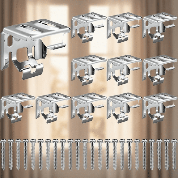 6-Piece Mini Blind Mounting Brackets for Window Blinds, Includes Screws for Secure Installation (1.5 x 2 Inch Size)
