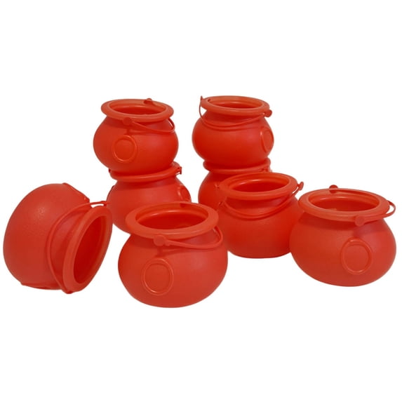 6-Piece Mini Bucket Set: Portable candy buckets, Halloween decorations, and home decorâ for holiday parties,Red,5.5,Home