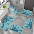 thumbnail image 1 of 6-Piece Mixed Color Bathroom Rug Set - Soft Velvet Fleece Non-Slip Bath Mats, 40x60cm/15.7x23.6in, Water Absorbent Washable Toilet Rugs for Whole Room, Dark Blue/Gray/Red/Pink/Brown, 1 of 7