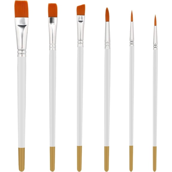6-Piece Multifunction Nylon Brushes for Cake Decorating, Food Paint, Pastry, Basting, Cooking, Baking