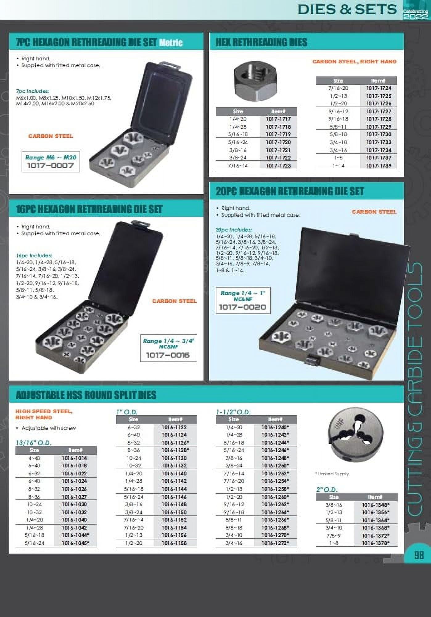 6 Piece NPT Taper Pipe Tap Set, 1/411/4 Inch
