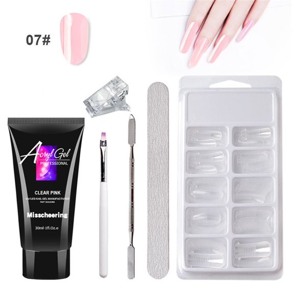 6-Piece Nail Extension Gel Set #07 - Nail Extension Set with Color Gel, Base & Top Coat, Total 30Ml, Sets & Kits Easter Mother'S Day Nail Makeup Organizers