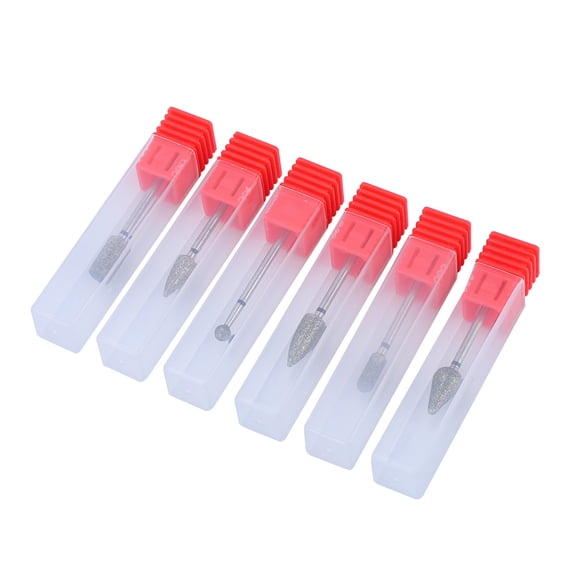 6-Piece Nail Grinding Sanding Bit Set for Electric Drill Machine, Manicure Pedicure Accessory Tools for Shaping and Polishing, 9 inches / 22.86 cm