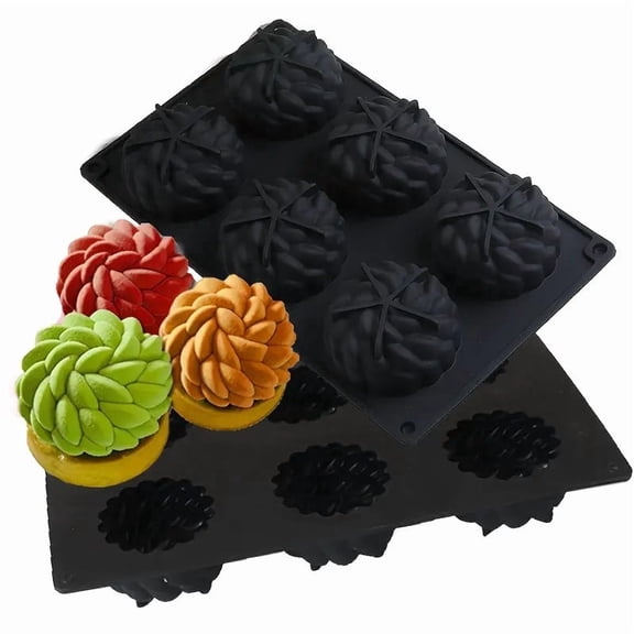 6-Piece Non-Stick Santa Ana Flower Silicone Molds for Cakes, Chocolates & Mousses