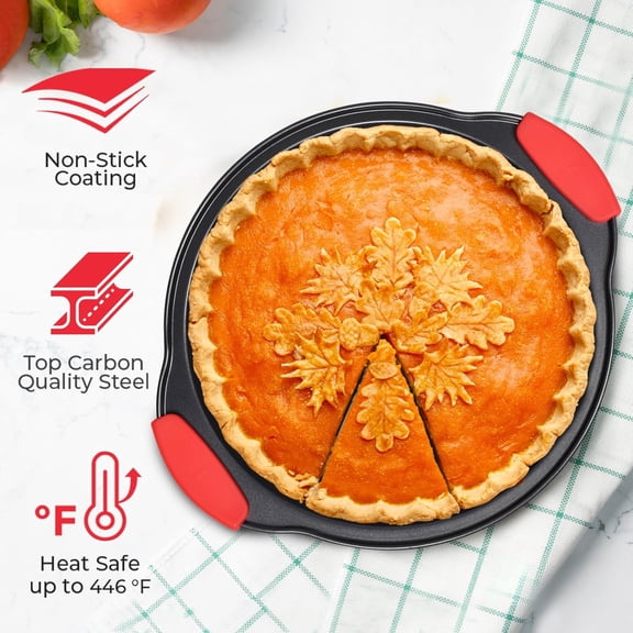 6-Piece Nonstick Baking Pan Set, BPA-Free Carbon Steel Bakeware with Silicone Handles, Stackable Oven-Safe Cookie Sheets & Baking Trays, Heat Resistant up to 446 ° F, Kitchen Bakeware Set