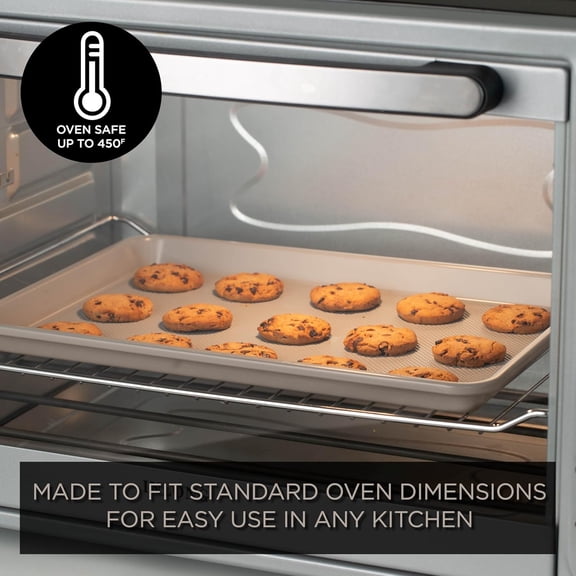 6-Piece Nonstick Stackable Bakeware Set, Durable Oven Baking Pans with Easy Release Coating, Taupe Kitchen Bakeware for Cookies, Cake, Brownies & Roasting