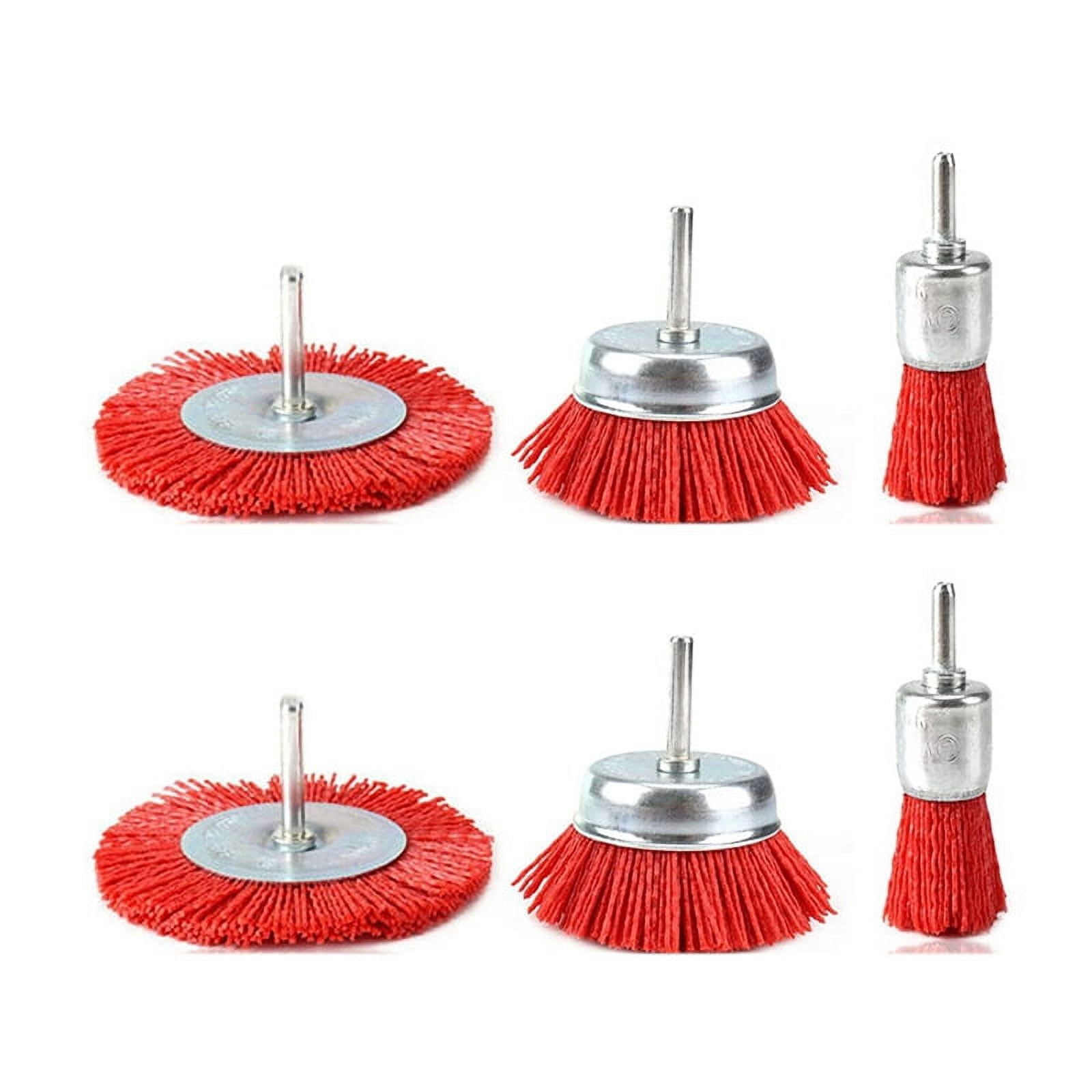 6Pcs Wire Brush Wheel Cup Brush Set 1/4Inch Wire Brush Abrasive Tool Metal Rust Removal Polishing Drill Brushes For Drill Tools