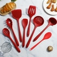 thumbnail image 1 of 6-Piece Nylon Kitchen Utensil Set for Non-Stick Cookware | Heat Resistant Spoons, Spatulas & Slotted Spoons | Red Cooking Tools for Pots & Pans, 1 of 6