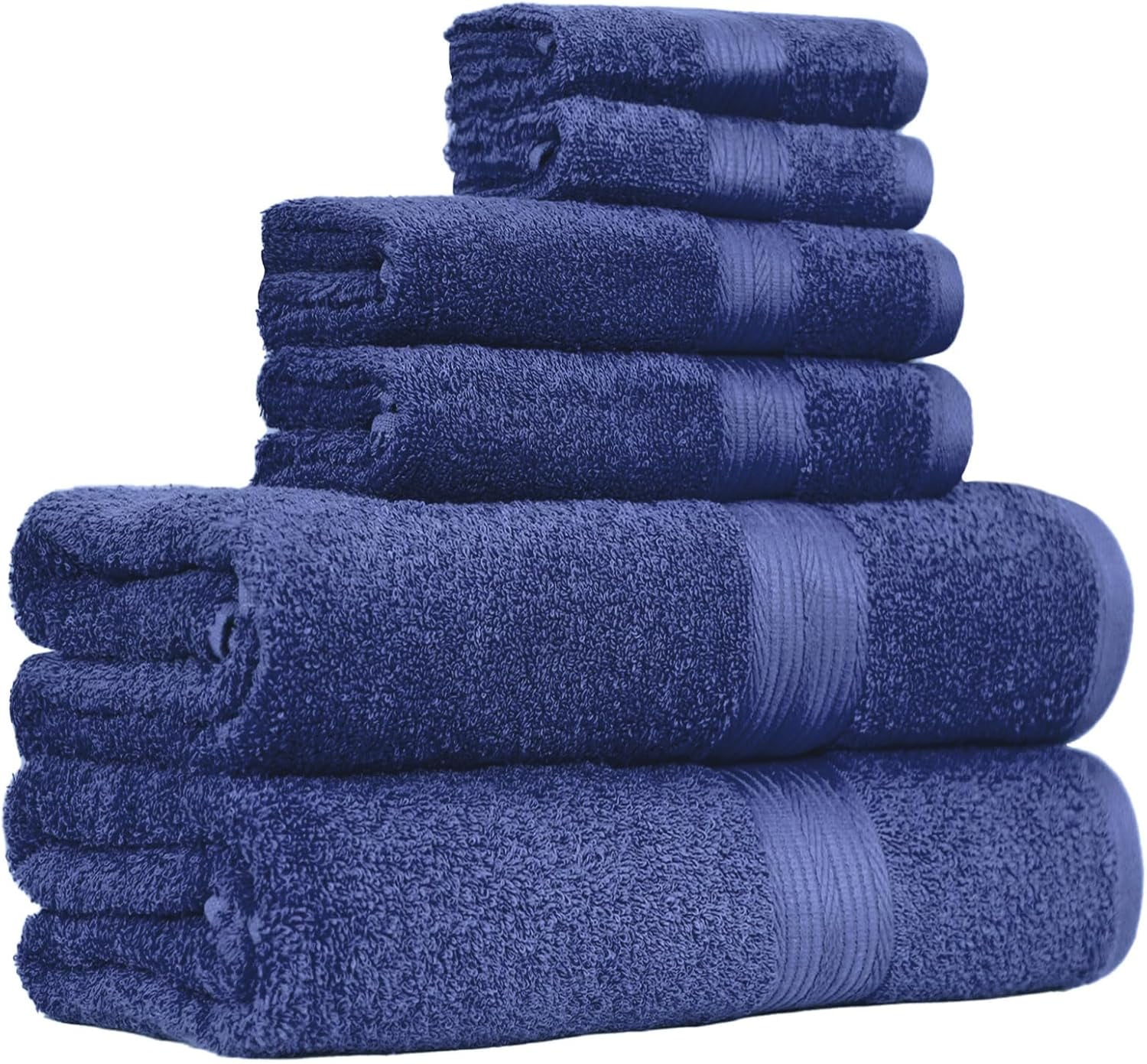 6 Piece Oversized Fade resistant Towel set 100% Cotton towels for ...
