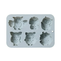 6 Piece Owl Design Silicone Baking Set for Chocolate Candy and Cake Making