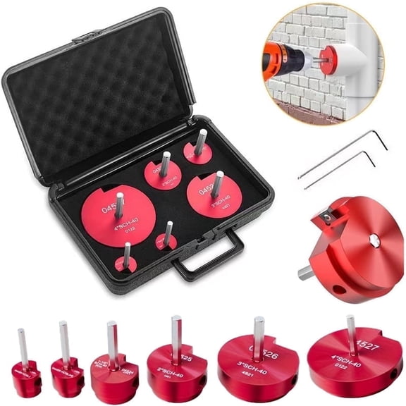 BJSNEIF 6pcs PPR Pipe Reamer Tool Set, for PVC Pipe Sizing, Compatible with Standard 1/2" Drill