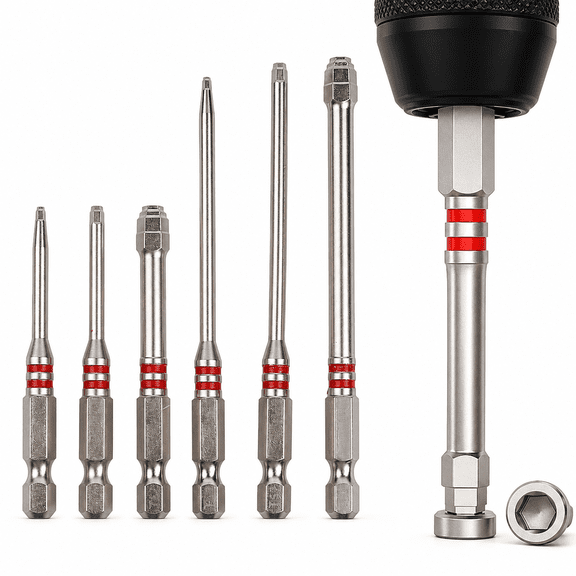 6-Piece Pagoda Hex Screwdriver Bit Set, Magnetic Multi-Size Bits, Pagoda Torque Design for Drills & Wrenches