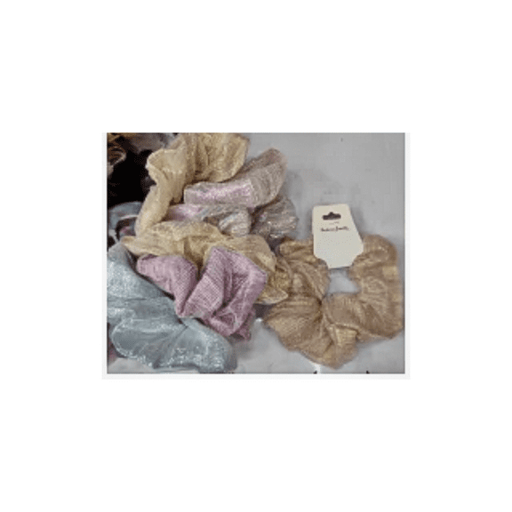 6-Piece Pastel Shimmer Mesh Scrunchie Set Lightweight Hair Ties for Women and Girls