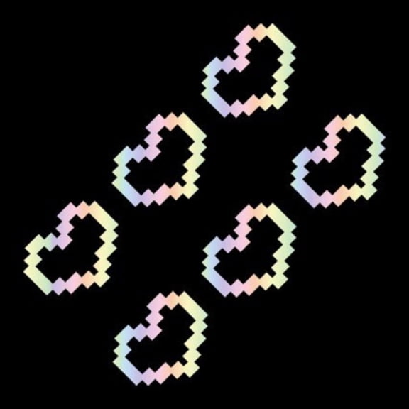 6-Piece Pixel Heart Car Stickers, Retro Love Decals for Headlight Taillight, Waterproof Vinyl Auto Body Decoration Stickers