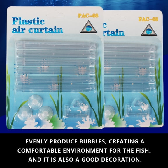 6-Piece Plastic Aquarium Air Tube Kit with 3 Suction Cups - 4.1" Detachable Bubble Dispenser Rods for Fish Tank Oxygenation